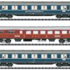 Wagon osobowy MiniTrix 18259 N Zestaw 3 wagonów pasażerskich F-Zug F41 Senator DB 1 klasa A4üe, ABü-38, wagon restauracy