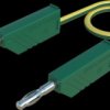 Measuring lead with (4 mm plug, spring-loaded, straight) to (4 mm plug, spring-loaded, straight), 0.25 m, green/yellow, PVC, 2.5