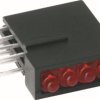 LED display, horizontal, 2 V, red, 50 mcd, pitch 2.54 mm, LED number: 4, 2901.0220