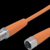 Sensor actuator cable, M12 cable plug, straight, A to M12 cable socket, straight, A, 5 pole/4 pole, 25 m, PVC, orange, 4 A, EVT3