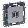 NILOE STEP Gniazdo USB podwójne USBx2 C 3 A aluminium 863339 LEGRAND