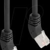 80259 Cat.6a patch cable, S/FTP, 45° angled at top, 0.25 m, black
