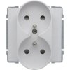 KOS 66 INWEST Gniazdo podwójne z uziemieniem i przesłoną torów prądowych bez ramki 2x2P+Z 16A 250V z przesłoną 600447 /100szt./