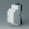 PPO/PC DIN rail enclosure, (L x W x H) 82 x 29 x 86 mm, light gray/black, B6501113