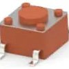 Short-stroke pushbutton, Form A (N/O), 50 mA/24 VDC, unlit , actuator (brown, L 0.7 mm), 0.98 N, SMD, 1571527-2
