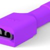 Insulated flat plug sleeve, 2.8 x 0.51 mm, 0.13 to 0.2 mm², AWG 26 to 22, brass, tin-plated, purple, 7-520366-2