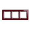 DECO Ramka 3 potrójna uniwersalna - efekt szkła (ramka: bordowa: spód: grafitowy) bordowy 14-11-DRS-3 KARLIK