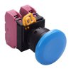 YW1B-A4E02S Blue 22mm Mushroom Maintained Push Button Switch 2NC IP65 IDEC