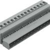 Pin header, 15 pole, pitch 5 mm, angled, gray, 231-615