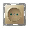 IMPRESJA Gniazdo pojedyncze bez uziemienia z przesłonami torów prądowych złoty metalik GP-1YP/m/28 OSPEL