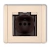 FLEXI Gniazdo hermetyczne z uziemieniem (klapka dymna przesłony torów prądowych) beżowy 1FGPB-1zdp KARLIK