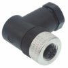 ELWIKA 4012PG9, M12, 4 styki, złącze żeńskie (gniazdo) kątowe, dławik PG9 (6-8mm), nakrętka metalowa, czarne, Hirschmann, 933174