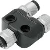 Adapter, 2 x M12 (4 pole, socket/plug) to M12 (4 pole, socket), Y-shape, 79 5238 00 04