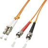 LINDY 46492 światłowodowe do światłowodów kabel 3.00 m pomarańczowy [1x złącze męskie LC - 1x złącze męskie ST] 50/125 µ