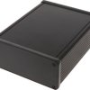 Aluminum enclosure, (L x W x H) 160 x 125 x 52 mm, black (RAL 9005), IP54, 1455Q1602BK