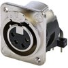 XLR panel socket, 4 pole, silver-plated, zinc die casting, NC4FDM3-H-1