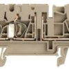 Disconnect/test-disconnect terminal block, spring balancer connection, 0.5-4.0 mm², 20 A, 6 kV, dark beige, 8728450000