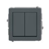 DECO Wyłącznik podwójny świecznikowy grafitowy mat 28DWP-2 KARLIK