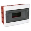 Rozdzielnica podtynkowa S-12 (N+PE) 1x12 moduły IP40 306x206x100mm drzwi transparentne dymne NEKU