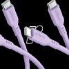 81249 Sync and charging cable, USB-C, silicone, 1.5 m, purple, set of