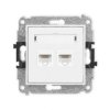 ICON Mechanizm gniazda komputerowego podwójnego 2xRJ45 kat.5e biały IGK-2 KARLIK