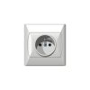 Gniazdo pojedyncze z/u i przesłonami GP-1AZP/00 białe Akcent Ospel