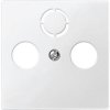 Płytka centralna gniazd antenowych, Merten, System M, 2/3 otwory, biel polarna (mat)