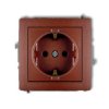 Deco Gniazdo Pojedyncze Z/U Schuko Brązowy Metalik 9Dgp-1Sp