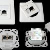 RJ45 junction box, cat. 6A, flush-mounted, top/bottom