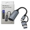 Qoltec Karta przechwytywania obrazu Adapter USB-C USB-A HDMI 4K 30Hz Aluminium