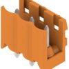 Pin header, 3 pole, pitch 5 mm, straight, orange, 1581330000
