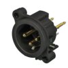 XLR panel plug, 3 pole, gold-plated, polyamide, NC3MAV-0
