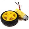 Zestaw koło + silnik DC z przekładnią 1:120 100RPM 3–6V do robota edukacyjnego