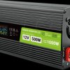 INVGC12P500LCD Inverter, sine wave, 12 V, 500/1000 W
