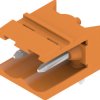 Pin header, 2 pole, pitch 5.08 mm, angled, orange, 1146720000