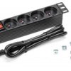 Listwa zasilająca RACK 10 1U 4 gniazda z wyłącznikiem czarna 1,8m