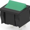 Rocker switch, black, 2 pole, On-Off, off switch, 10 A/125 VAC, 6 A/250 VAC, illuminated, unprinted, 1634200-9