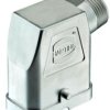 Grommet housing, size Han-Compact, zinc die casting, M25, angled, longitudinal bow locking, IP65, 19120080502