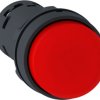 Pushbutton, unlit, groping, 1 Form B (N/C), waistband round, red, front ring black, mounting Ø 22 mm, XB7NL42