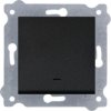 Łącznik pojedynczy z podświetleniem 250V 10A Czarny Metalik 201/14E