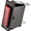 Lampka kontrolna do montażu panelowego 250V, czerwona 30 x 11mm Neonowy Czarny Końcówka lutownicza Arcolectric (Bulgin)
