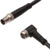 Kabel konfekcjonowany obustronny złącze M8 żeńskie 3-pinowe kątowe M8 męskie 3-pinowe proste 3x0,34mm² 0,3m PUR IP67 VK030F70