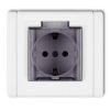 FLEXI Gniazdo bryzgoszczelne z/u SCHUKO (klapka dymna) biały FGPB-1sdp