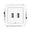 DECO Mechanizm gniazda podwójnego 2xUSB A-A 2.0, bez pola opisowego, biały mat 25DGUSBBO-2