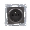 Simon 54 Gniazdo pojedyncze z/u 16A IP20 z przesłoną torów antracyt DGZ1Z.01/48