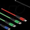 87035 Charging cable, USB-A -> Micro B + 2x C + Lightning, 1.2 m