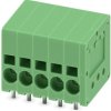 PCB terminal, 5 pole, pitch 3.5 mm, AWG 24-16, 17.5 A, spring-clamp connection, green, 1990766