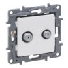 NILOE SELECTION Gniazdo antenowe TV F-F końcowe do instalacji typu gwiazda 1dB perła 762449 LEGRAND