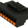 Łączówka; rozłączna; 0150-2008; 8 torów; R=5,08mm; 27,9mm; 16A; 300V; na przewód; proste; otwór okrągły; wtykany; czarny; Dinkle