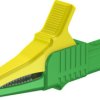 Alligator clip, green/yellow, max. 20 mm, L 82.2 mm, CAT II, socket 4 mm, 66.9755-20